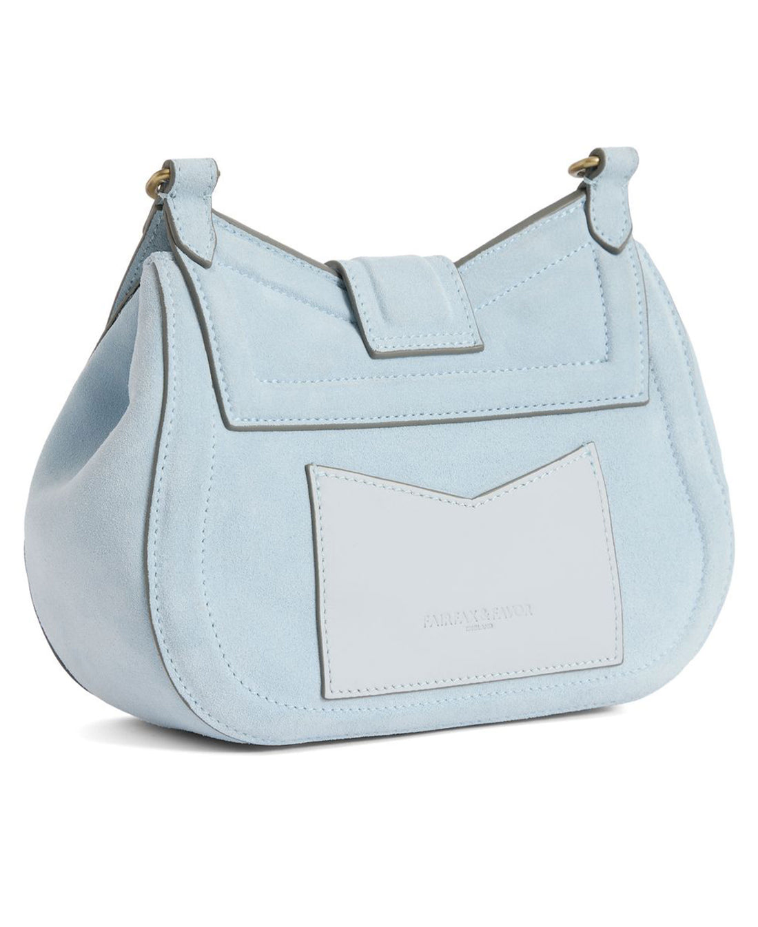 Langham Messenger Bag Suede - Sky Blue