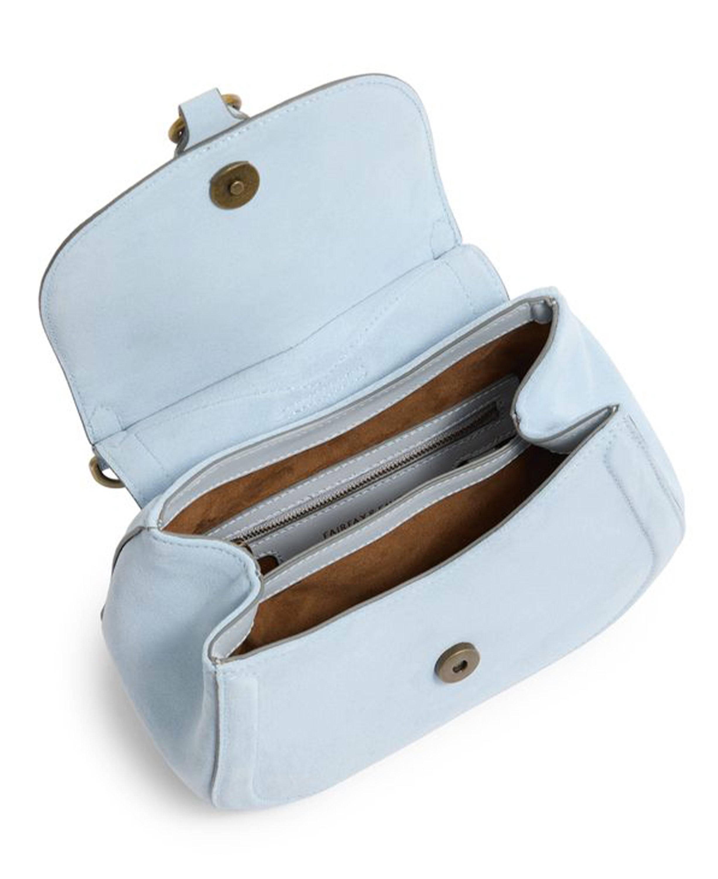 Langham Messenger Bag Suede - Sky Blue