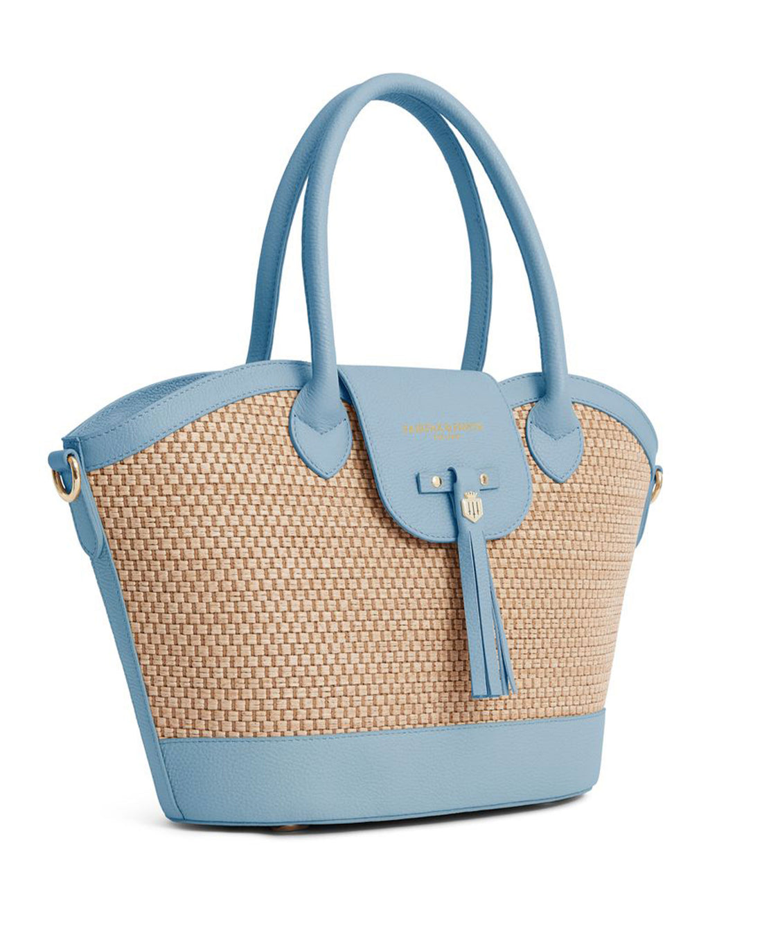 Windsor Basket Bag Leather - Sky Blue