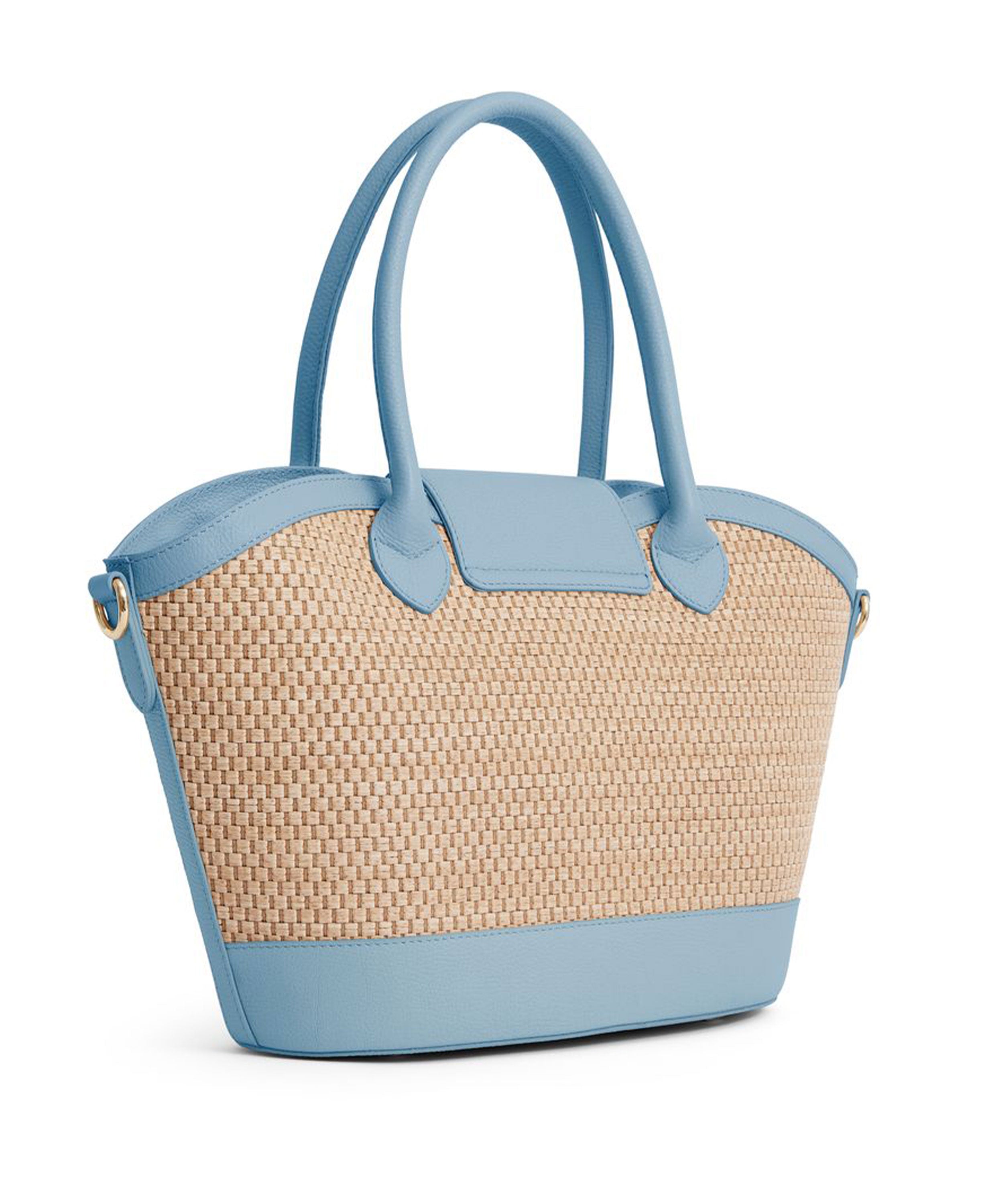 Windsor Basket Bag Leather - Sky Blue