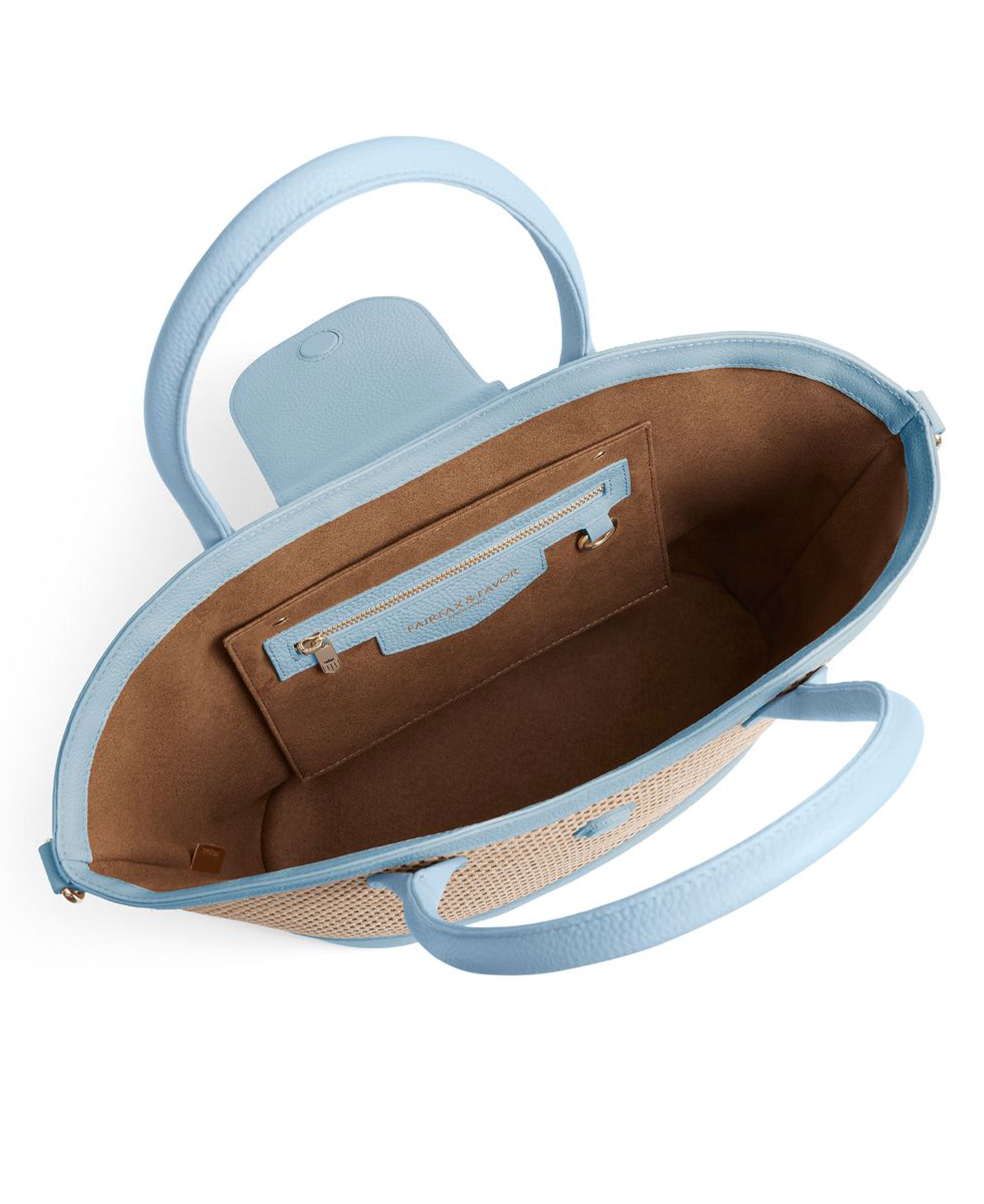 Windsor Basket Bag Leather - Sky Blue