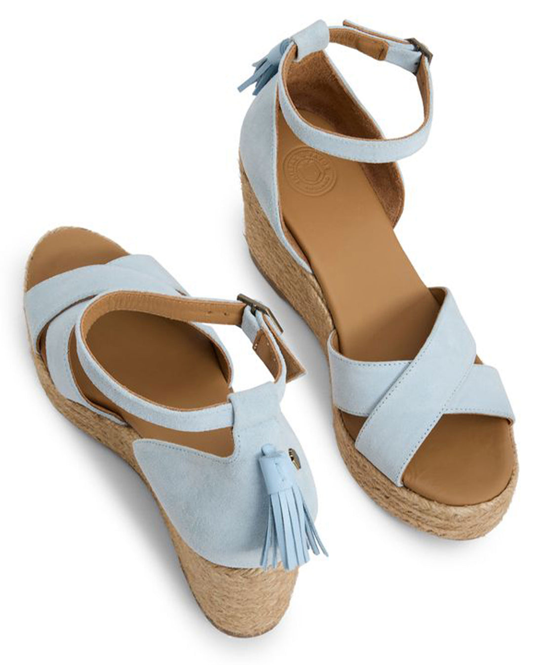 Valencia Mid Wedge Suede - Sky Blue