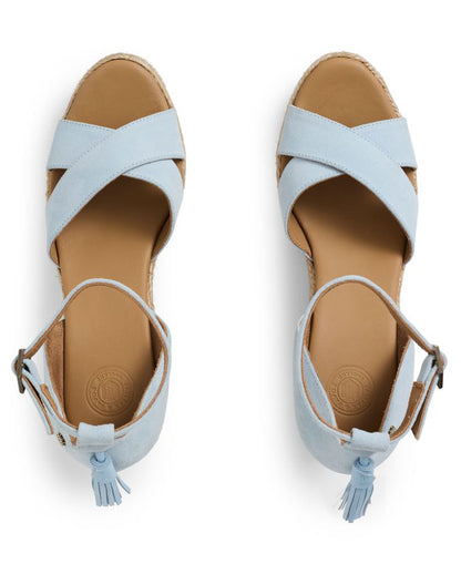 Valencia Mid Wedge Suede - Sky Blue