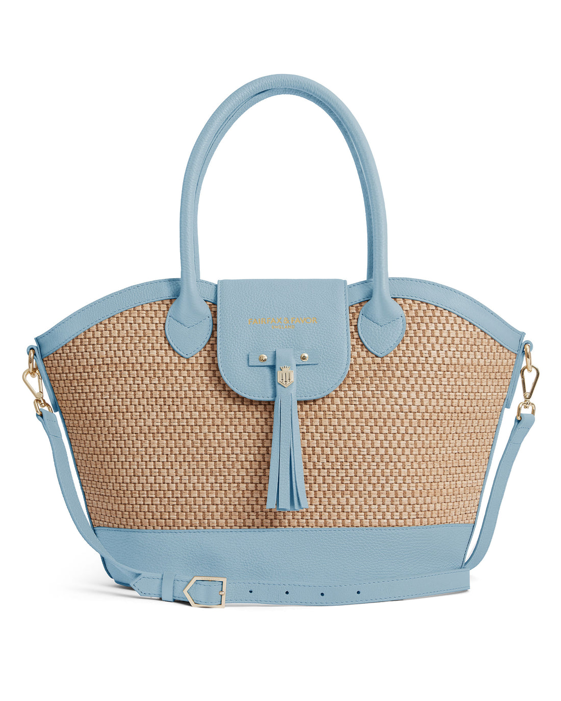 Windsor Basket Bag Leather - Sky Blue
