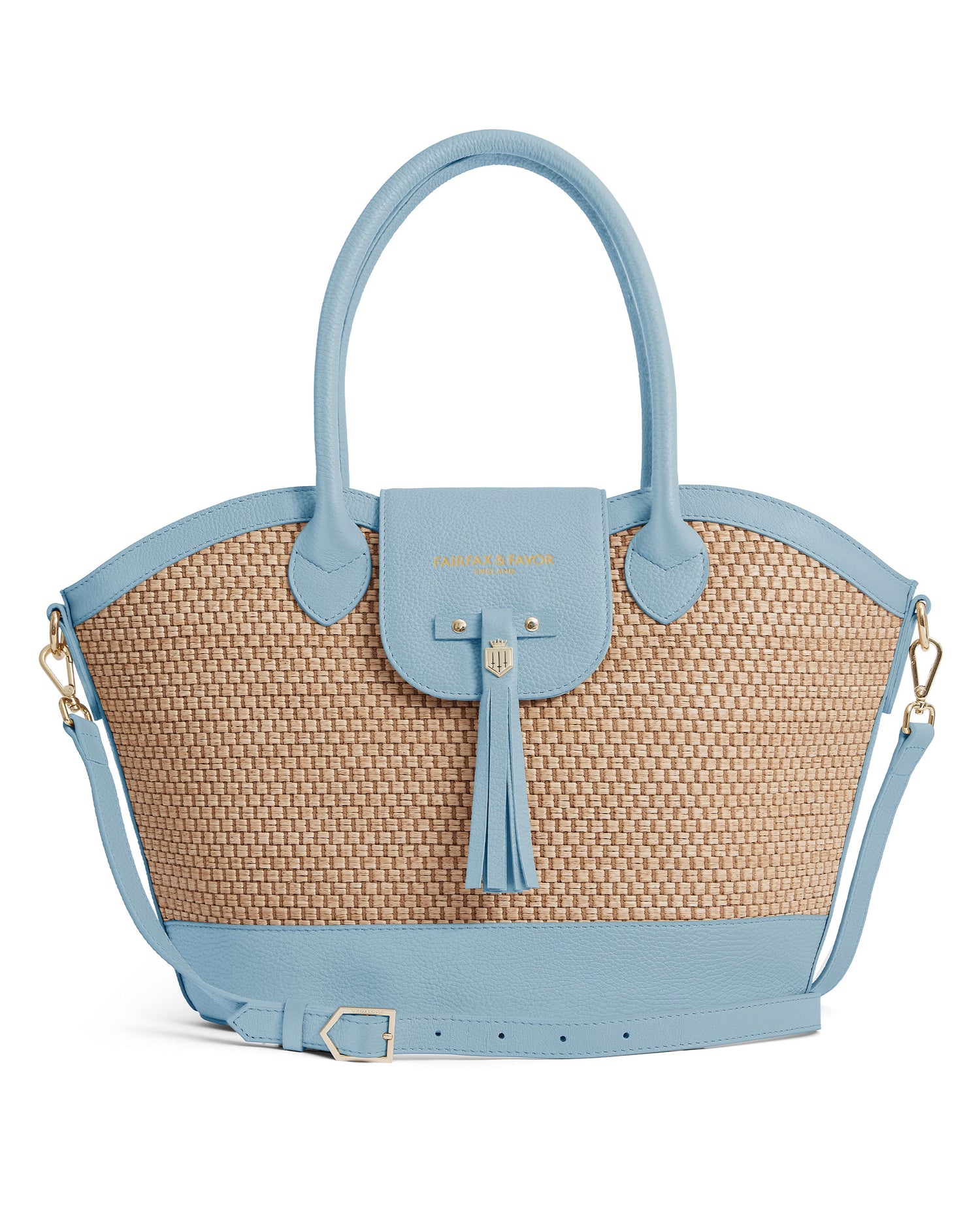 Windsor Basket Bag Leather - Sky Blue