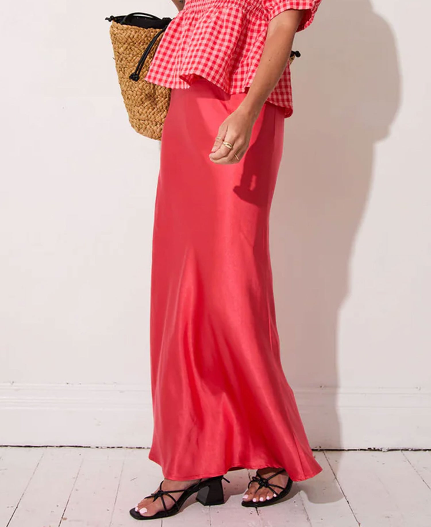 Angel Satin Skirt - Coral