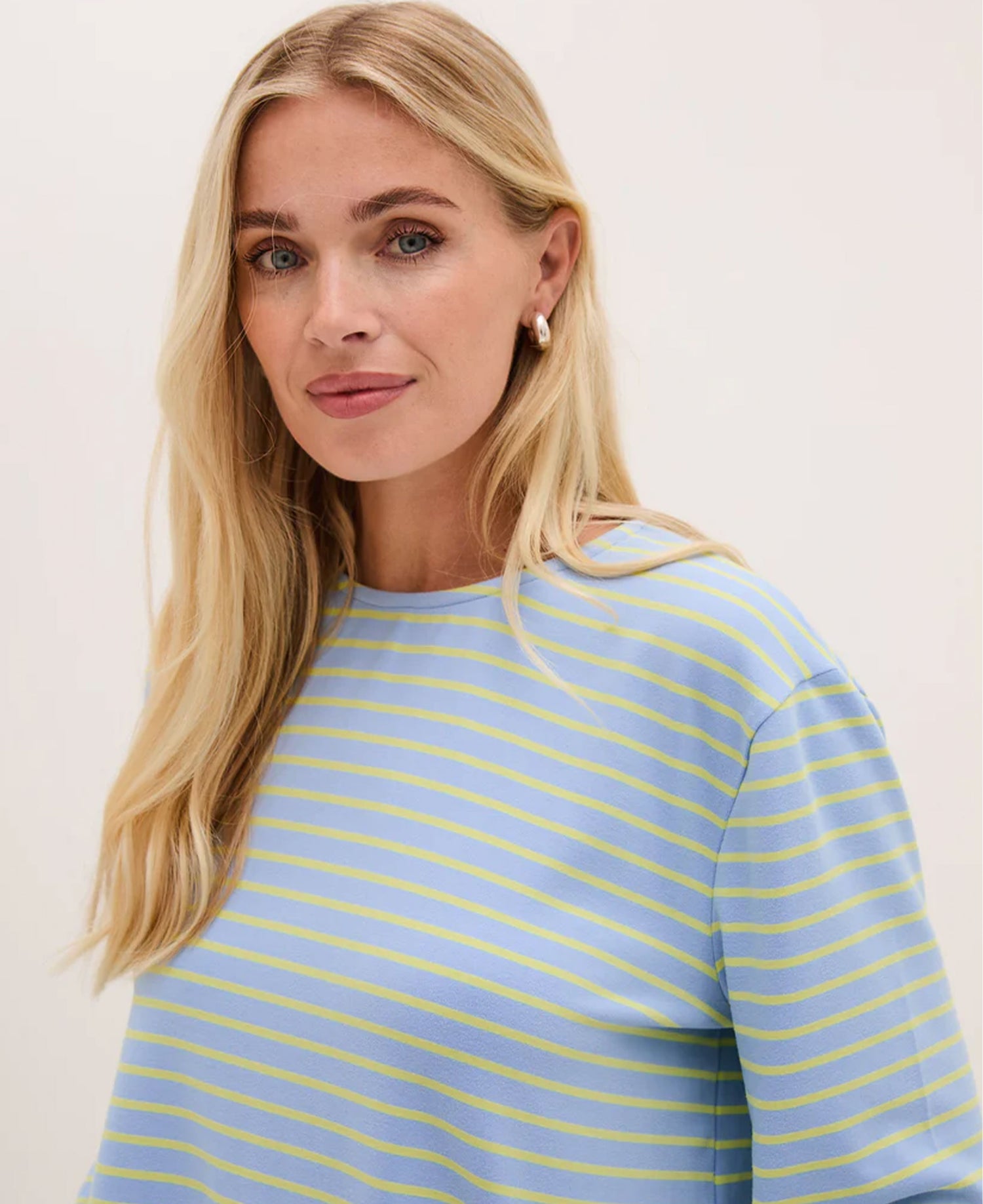 Celine Wide Sleeve Top - Blue/Yellow