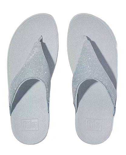 Lulu Shimmerlux Toe-Post Sandals - Quiet Blue
