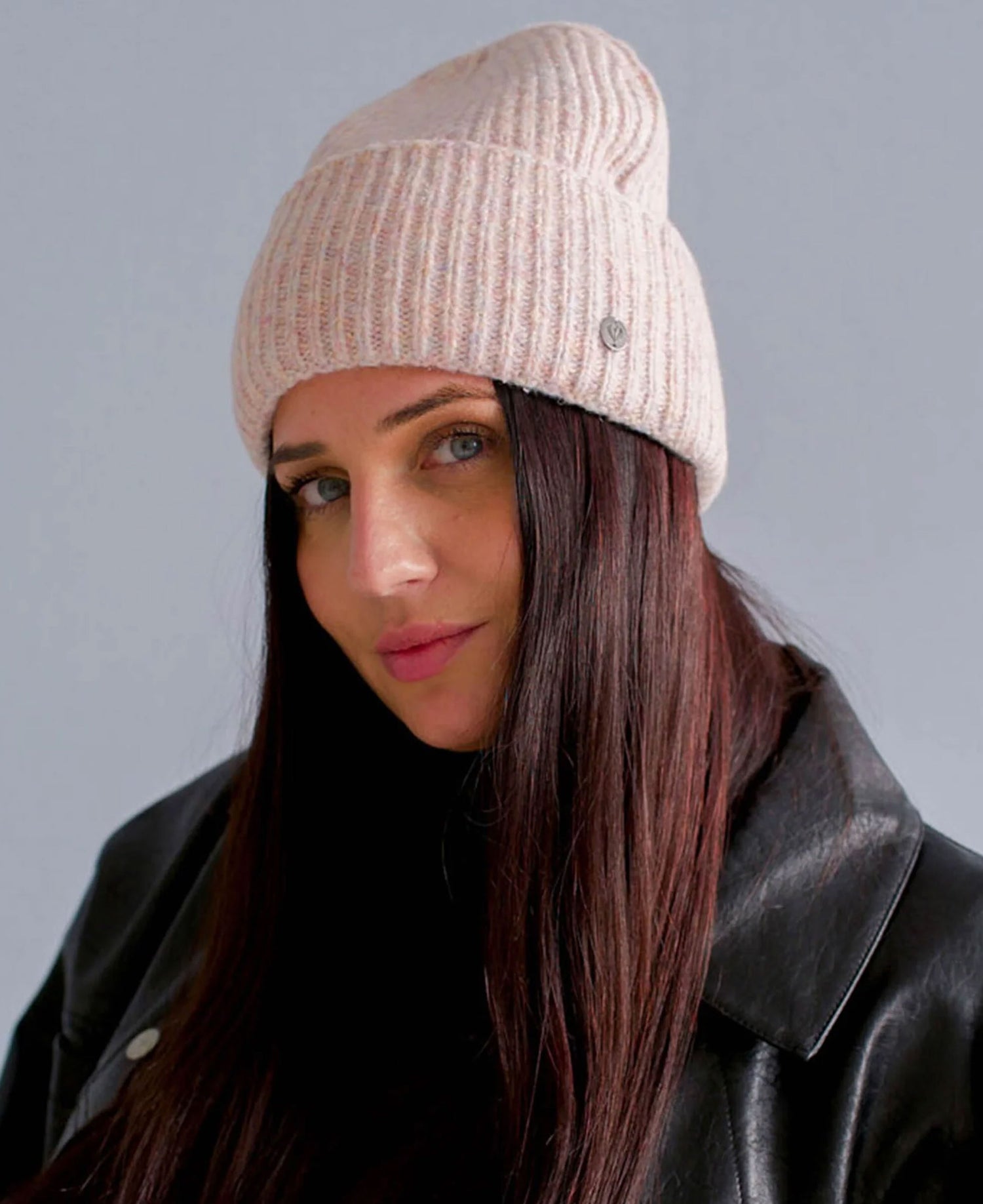 Knitted Wool-Blend Beanie - Pale Rose
