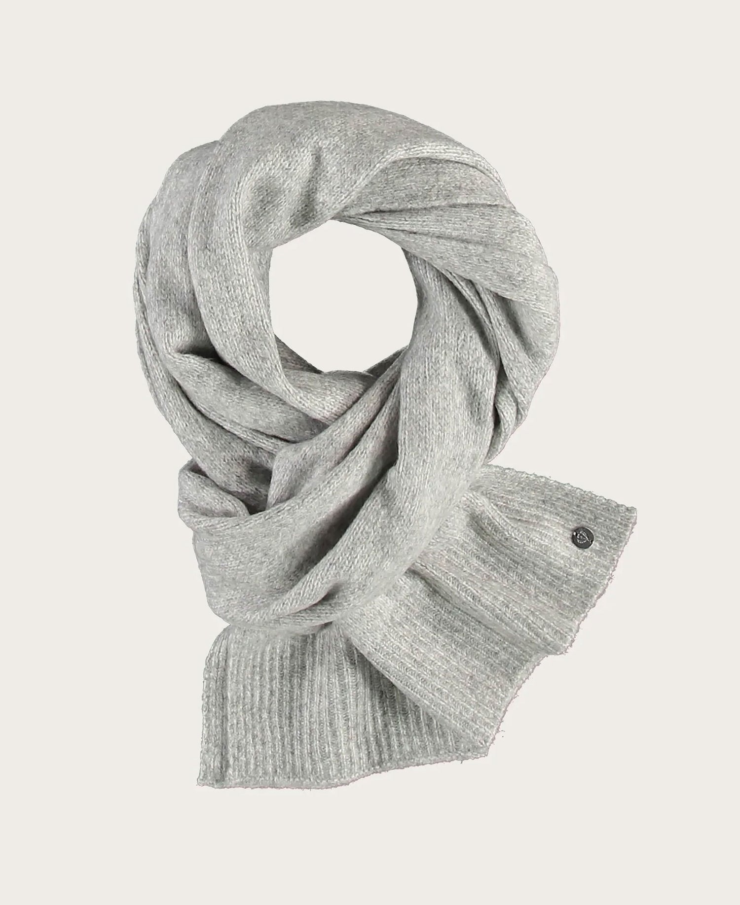 Knitted Wool-Blend Scarf - Silver