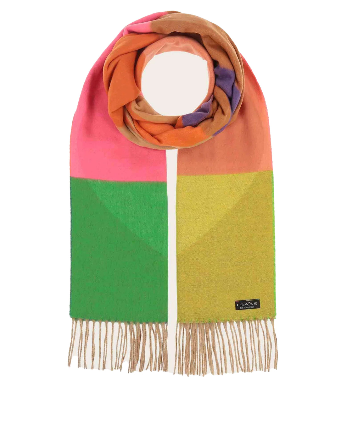 Cashmink Scarf - Multi Heart Colour Block