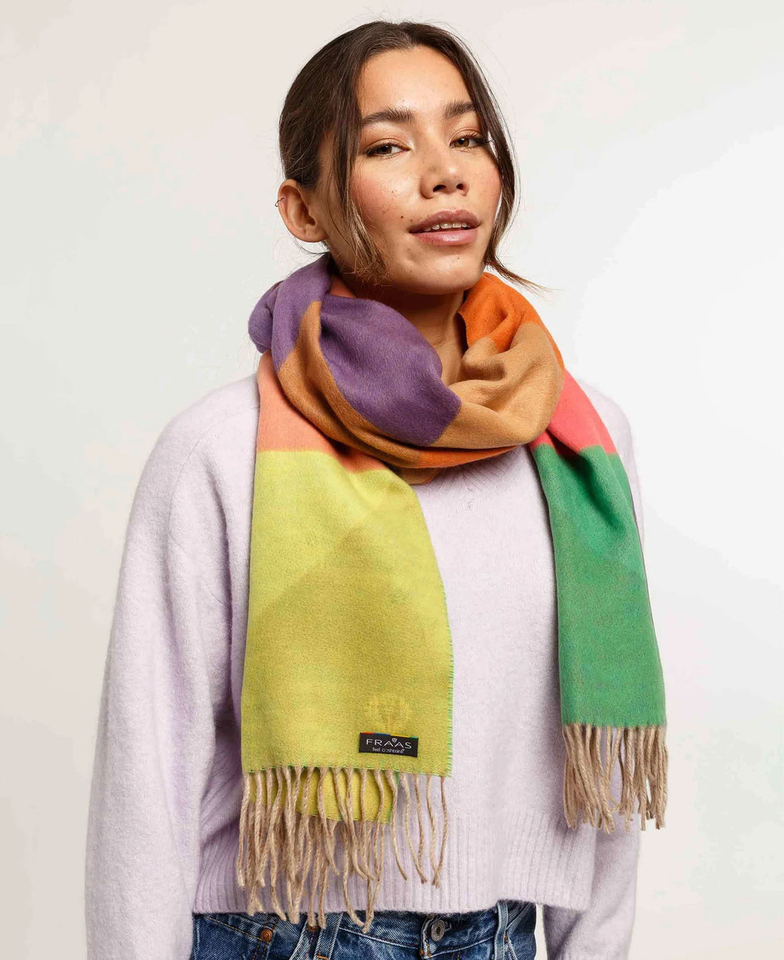 Cashmink Scarf - Multi Heart Colour Block