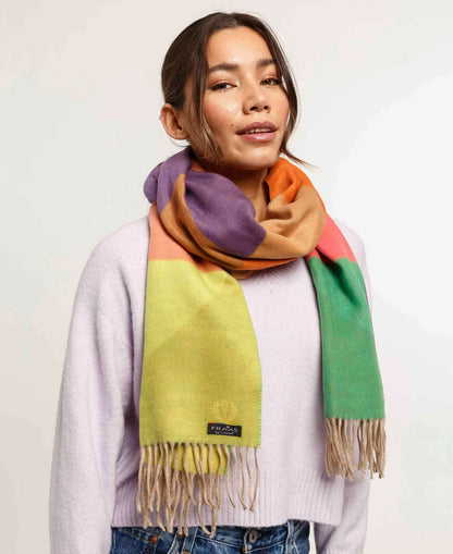 Cashmink Scarf - Multi Heart Colour Block