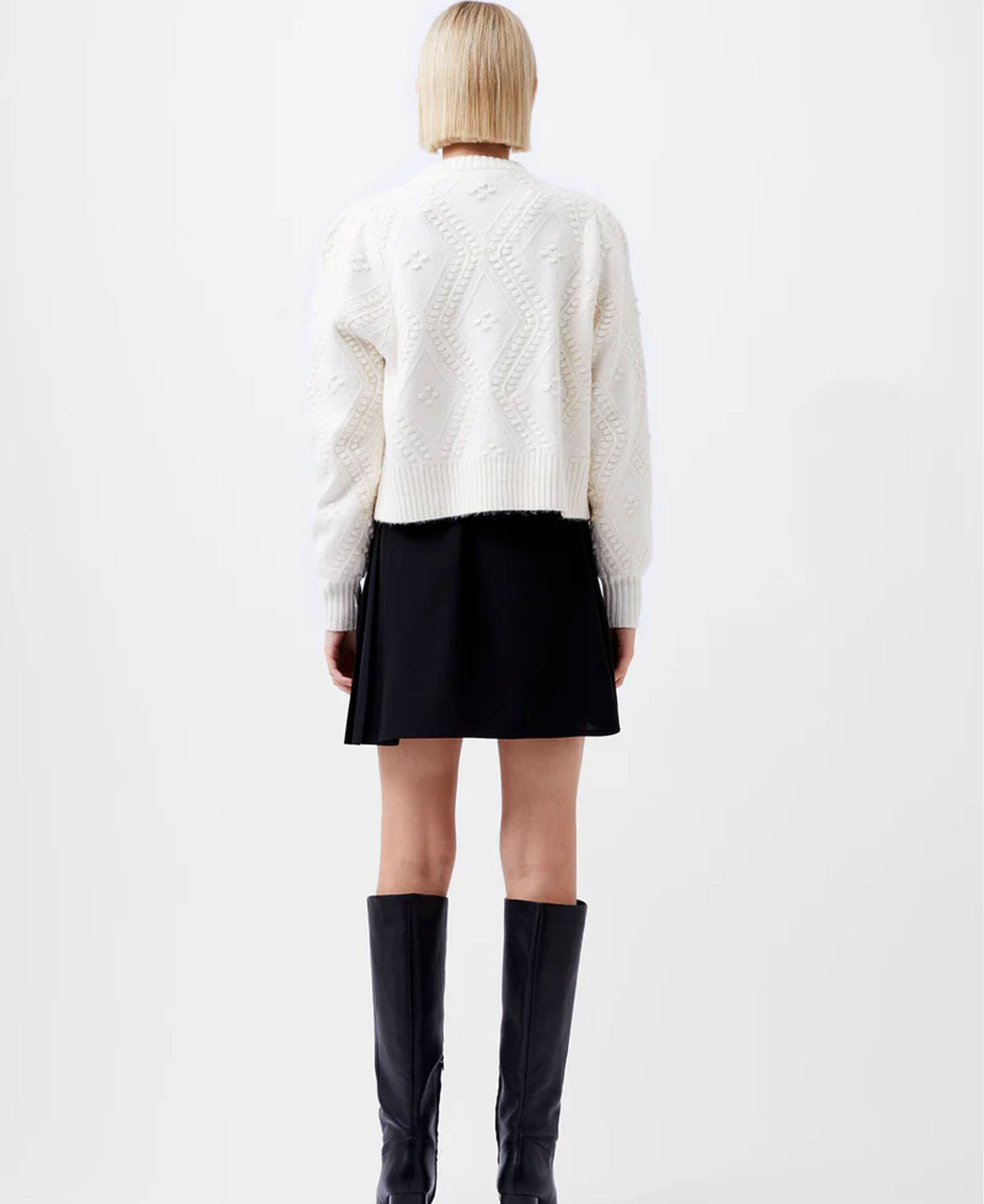 Kitty Bobble Cardigan - Winter White