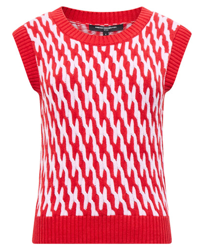 Klara Flec Abstract Striped Vest - Violet Pink/Lipstick