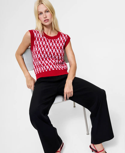 Klara Flec Abstract Striped Vest - Violet Pink/Lipstick