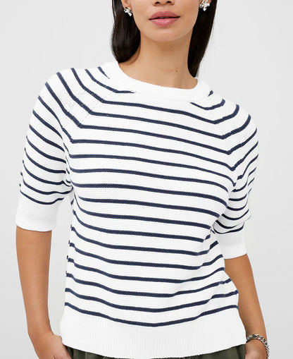 Lily Mozart Stripe Jumper - Summer White/Utility