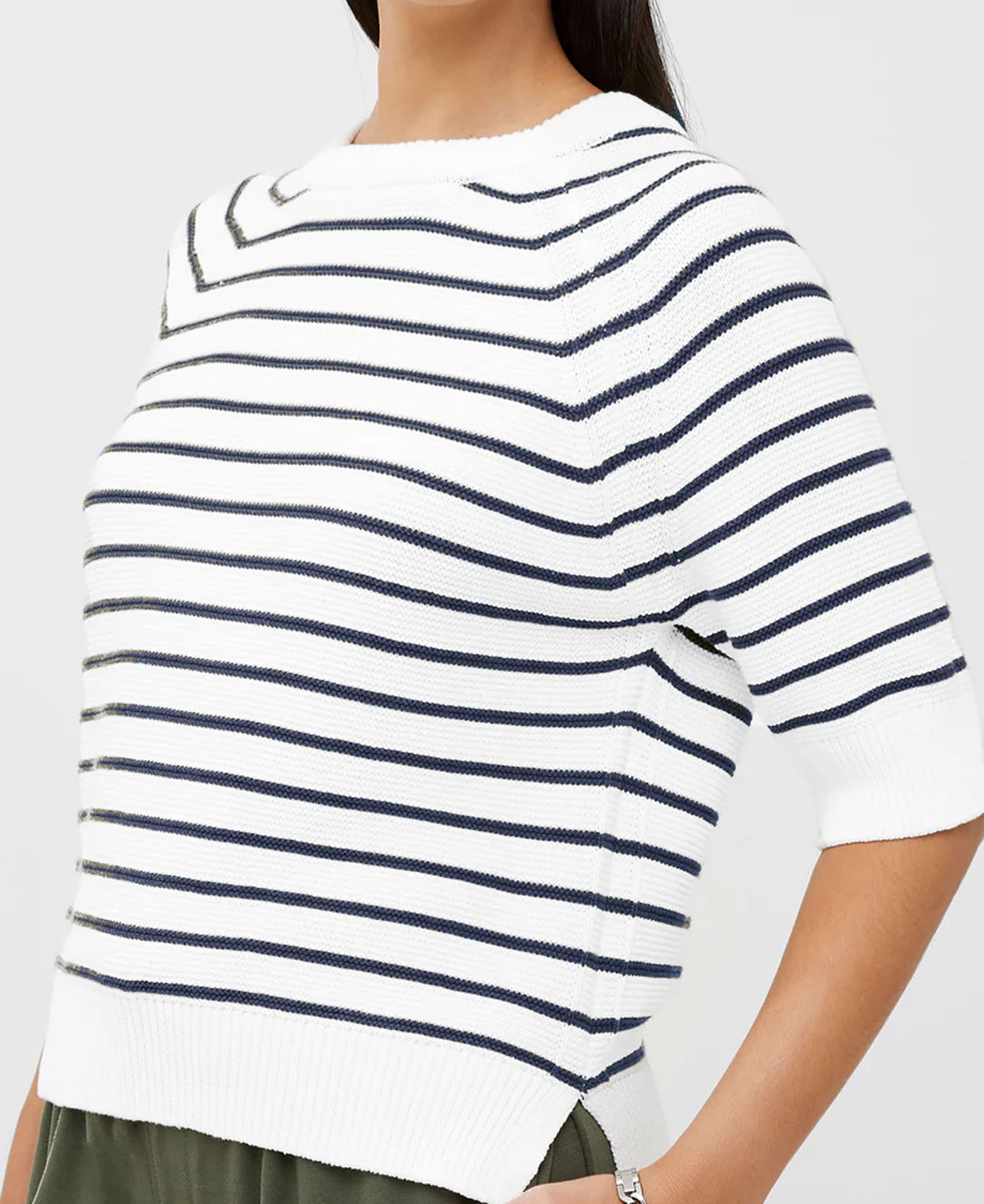 Lily Mozart Stripe Jumper - Summer White/Utility