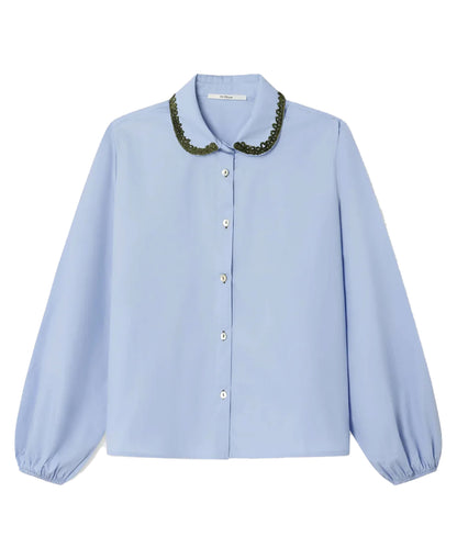 Fun Emb Collar Shirt - Blue