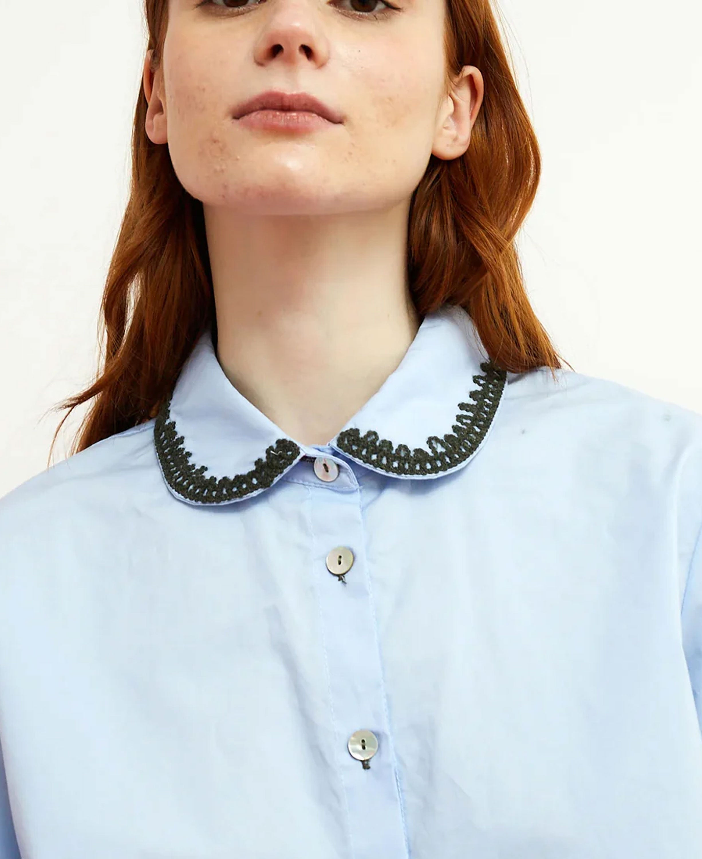 Fun Emb Collar Shirt - Blue