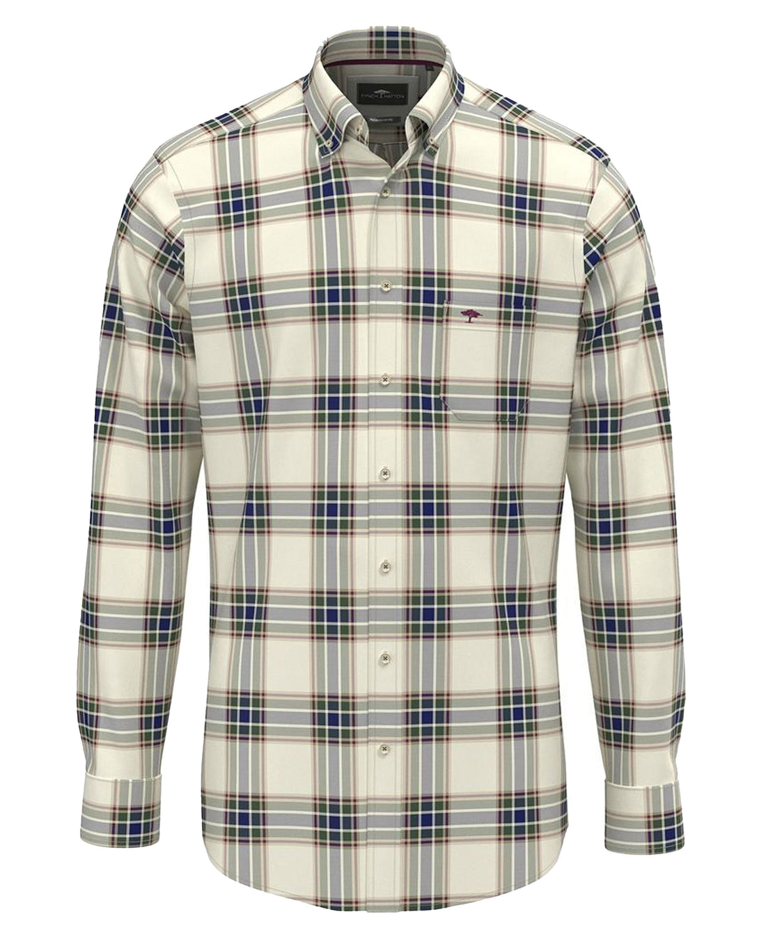 Washed Oxford Check Shirt - Dark Leaf