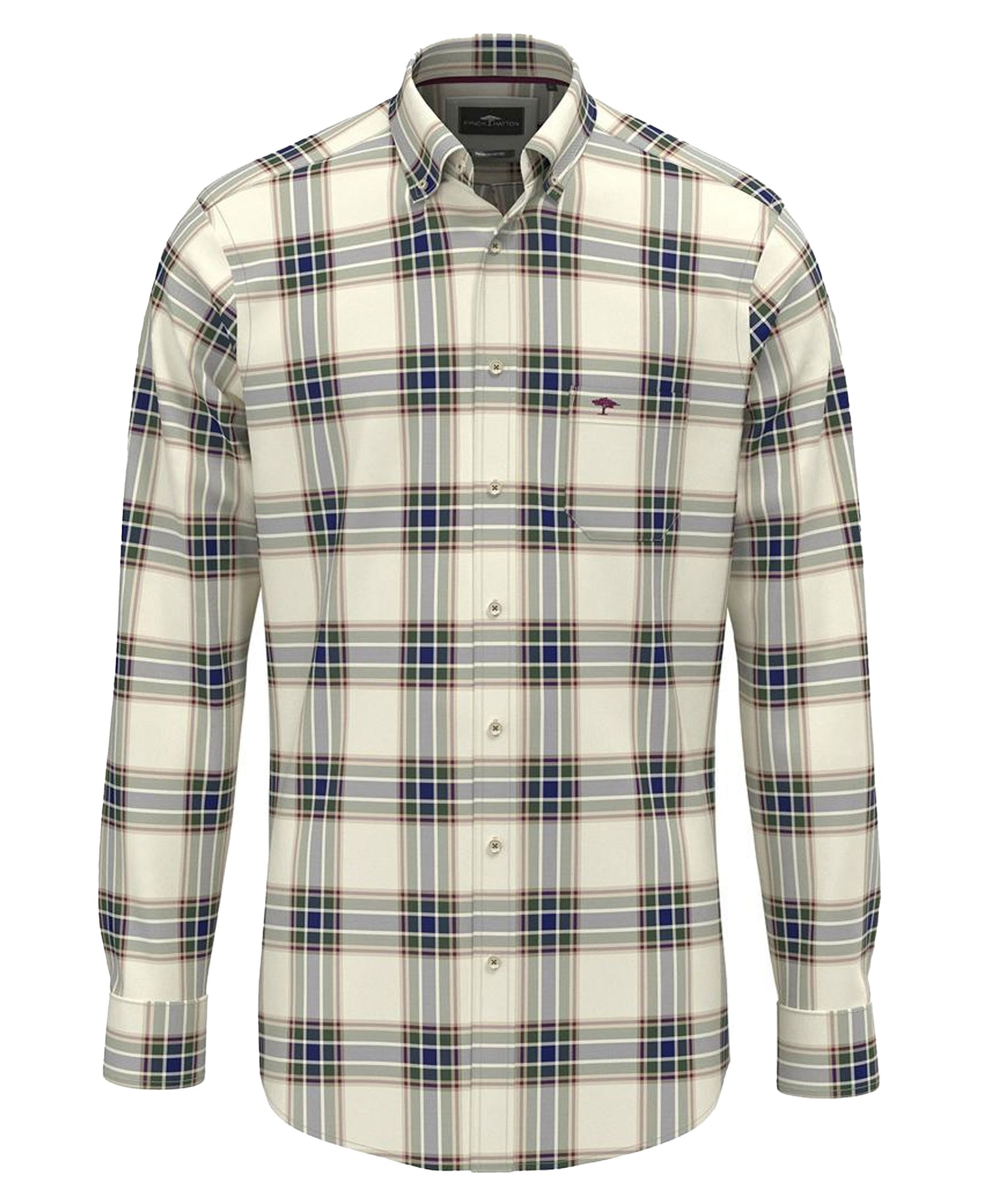 Washed Oxford Check Shirt - Dark Leaf