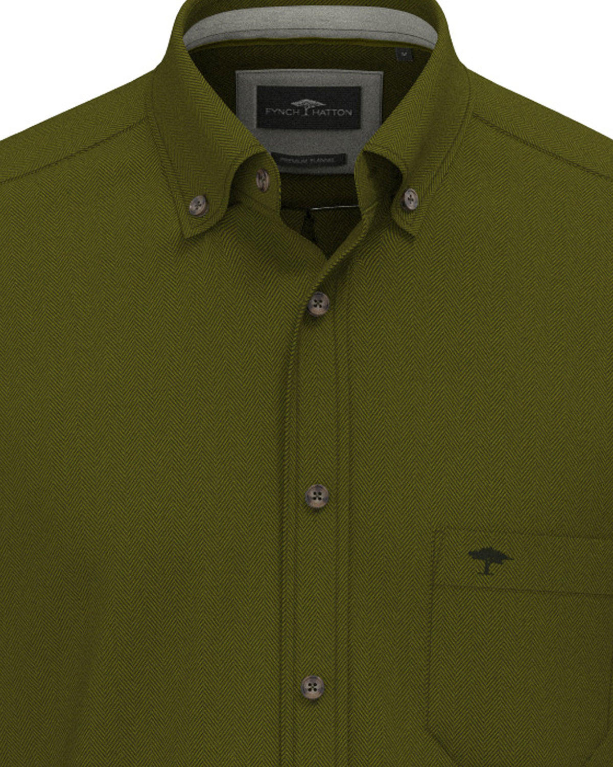 Essential Herringbone Shirt - Cypress