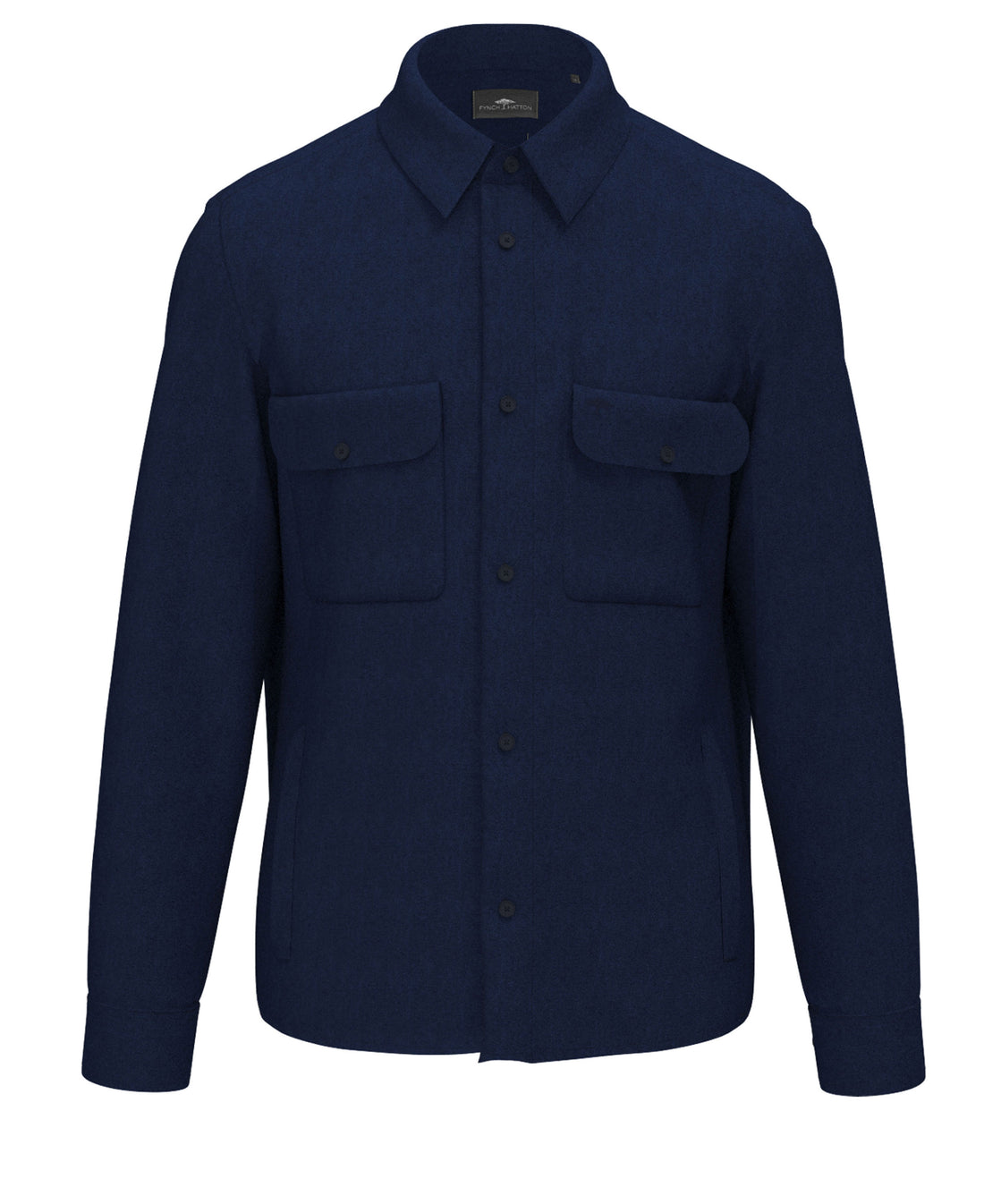 Herringbone Linen Overshirt - Navy