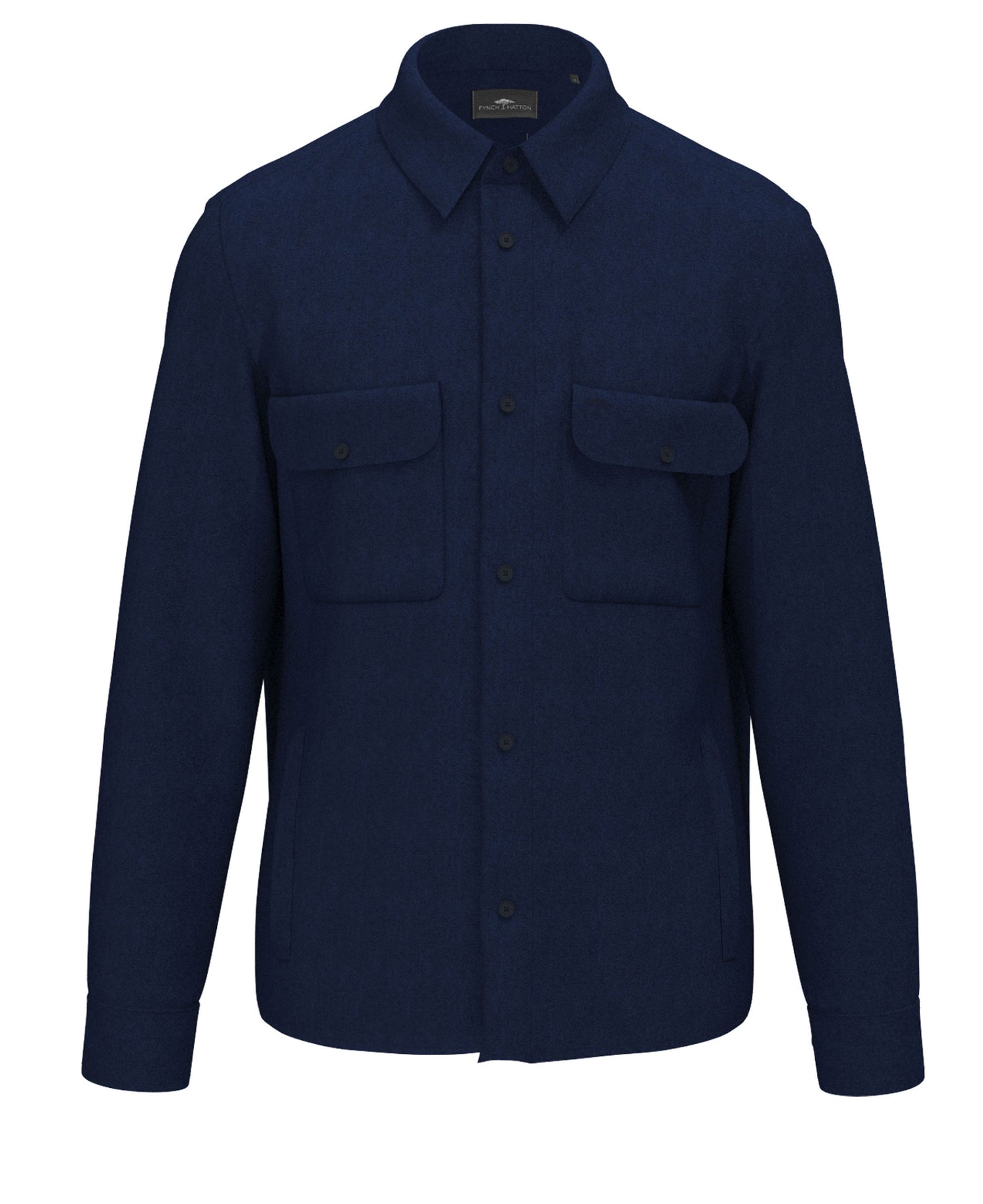 Herringbone Linen Overshirt - Navy