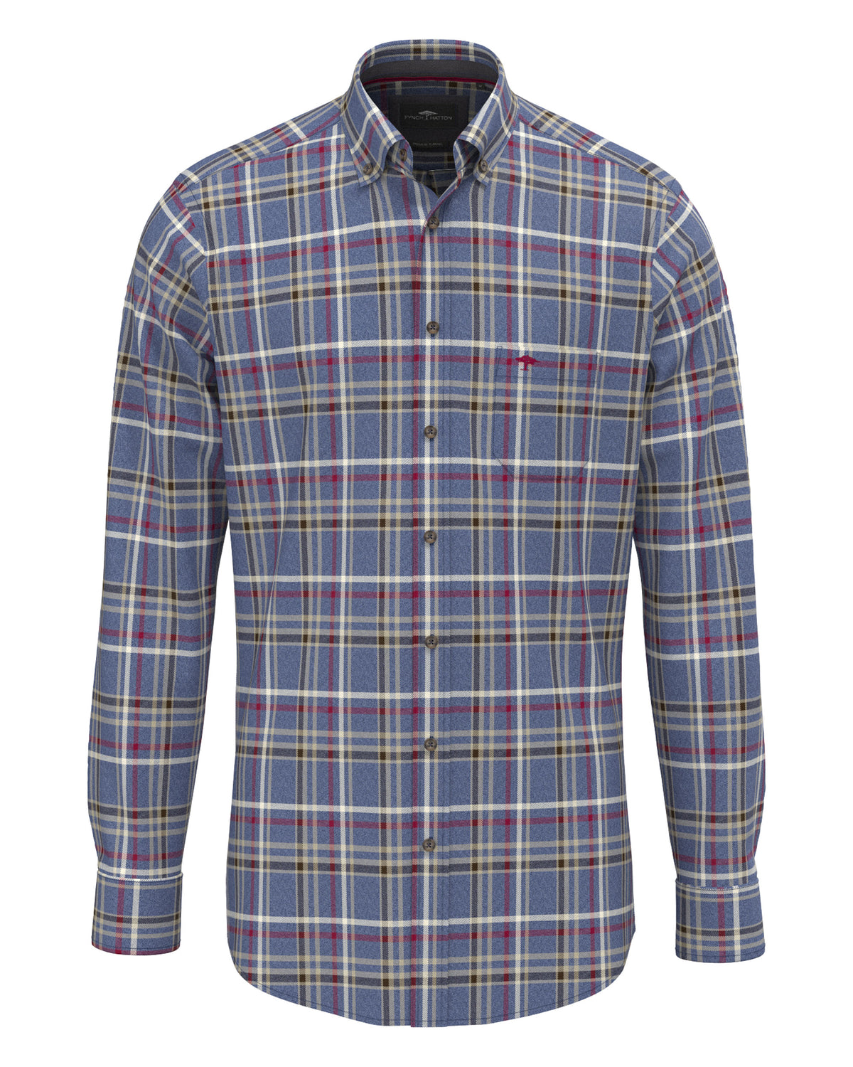 Premium Melange Check Shirt - Ink Blue
