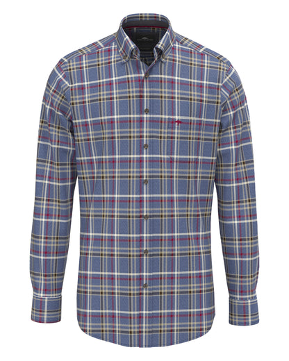 Premium Melange Check Shirt - Ink Blue