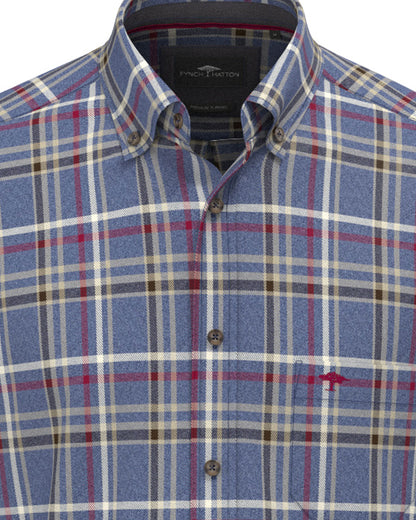 Premium Melange Check Shirt - Ink Blue
