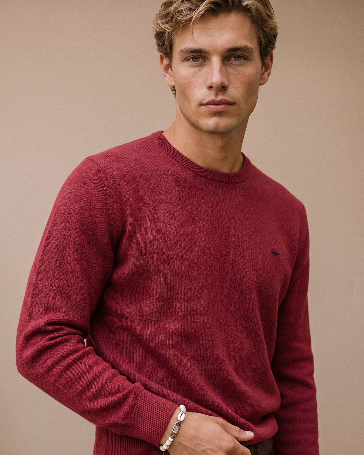 Superfine O-Neck Jumper - Brick