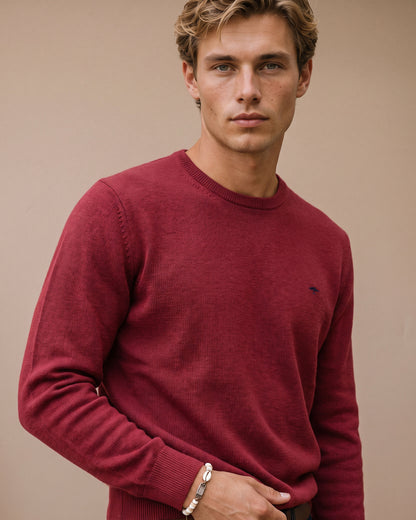 Superfine O-Neck Jumper - Brick