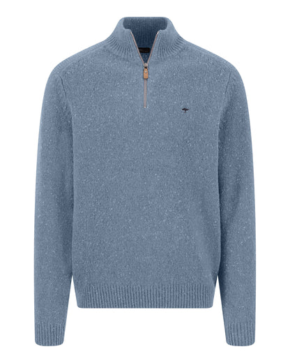 Troyer Zip Donegal Jumper - Air Blue