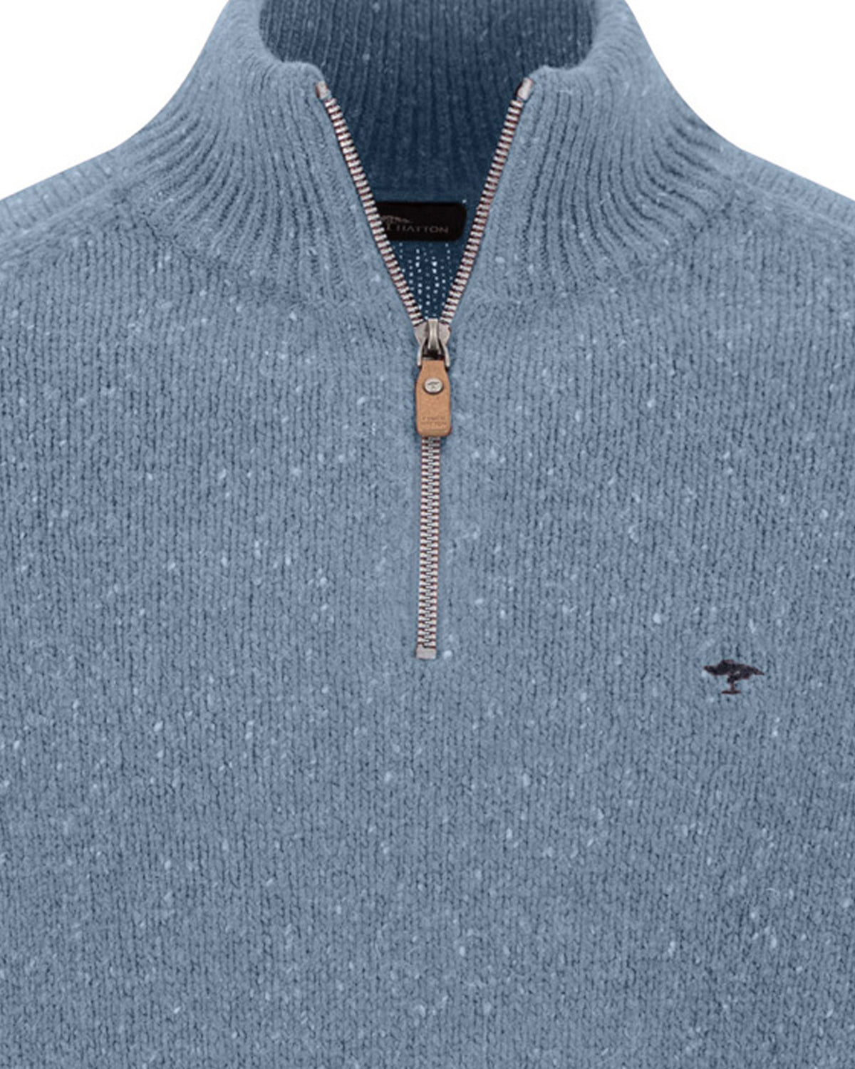 Troyer Zip Donegal Jumper - Air Blue