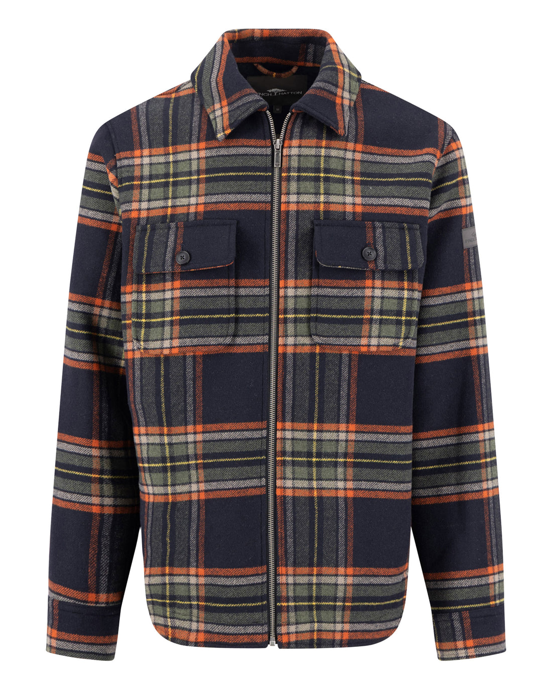 Wool Check Overshirt - Dark Navy