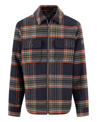 Wool Check Overshirt - Dark Navy