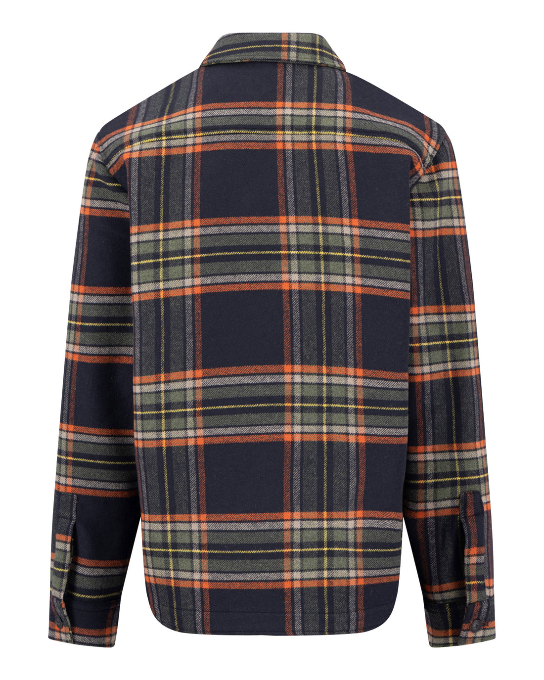Wool Check Overshirt - Dark Navy