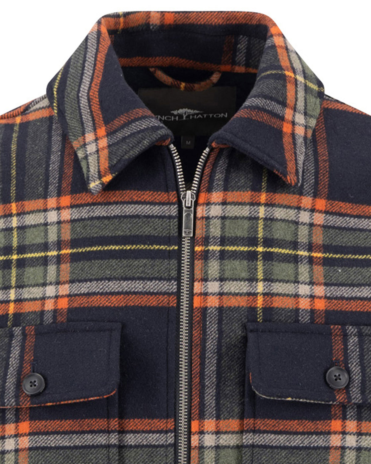 Wool Check Overshirt - Dark Navy