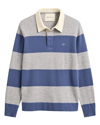 Barstriped Lambswool Rugger - Grey Melange