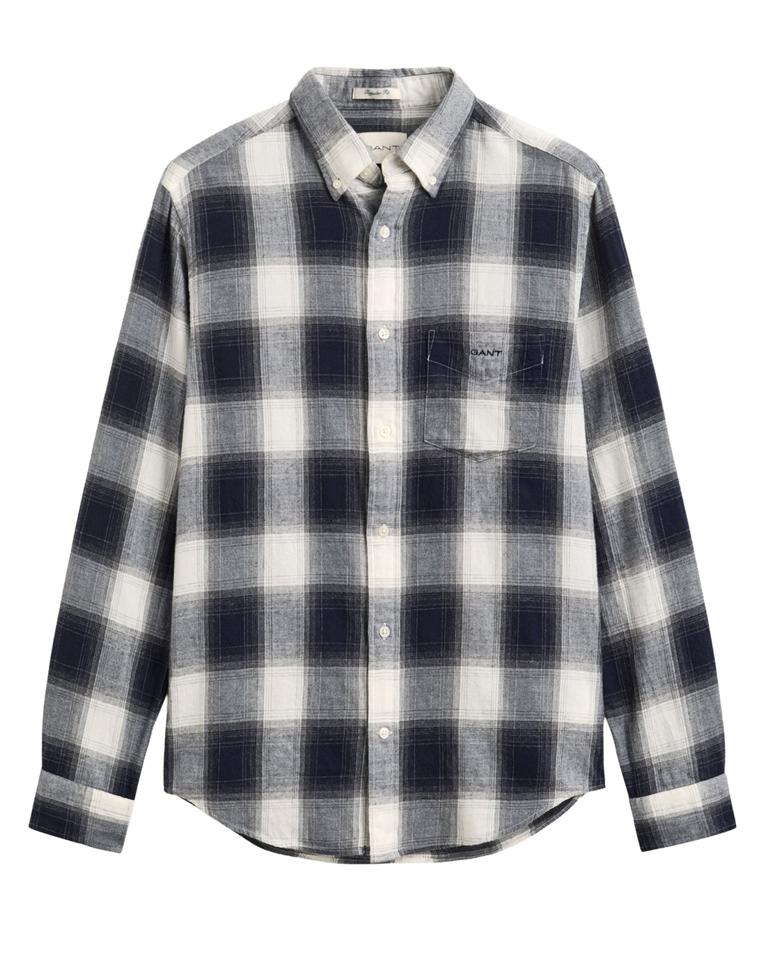 Regular Fit Windblown Flannel Check Shirt - Evening Blue