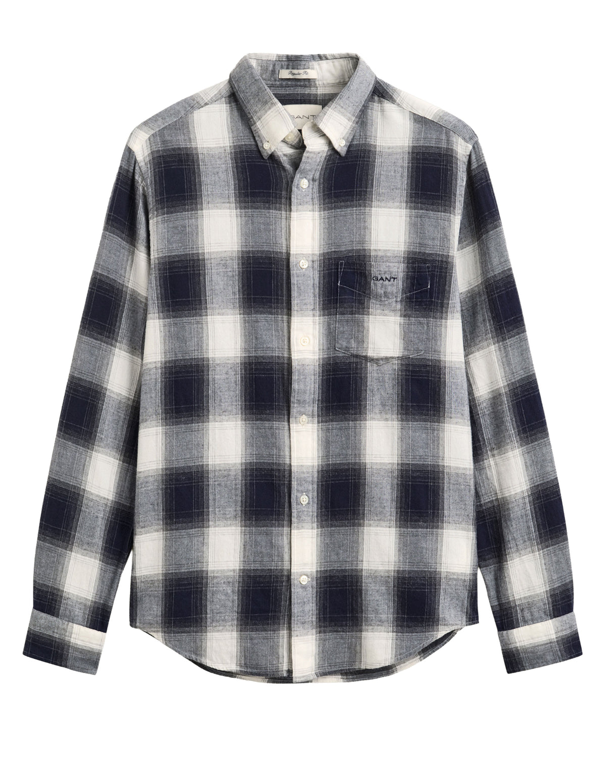 Regular Fit Windblown Flannel Check Shirt - Evening Blue