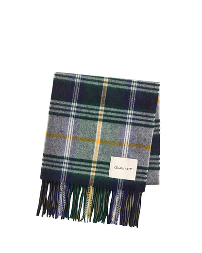Checked Wool Scarf - Marine