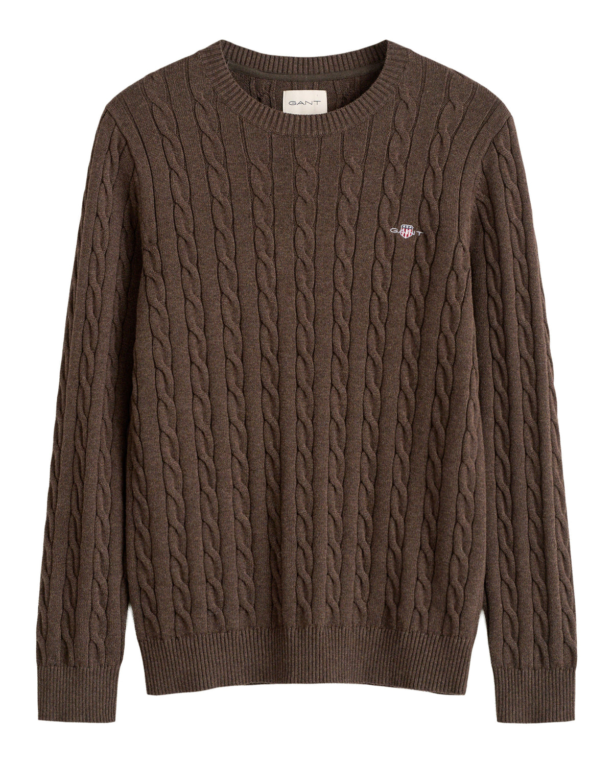 Classic Cable Knit Sweater - Black Brown Melange