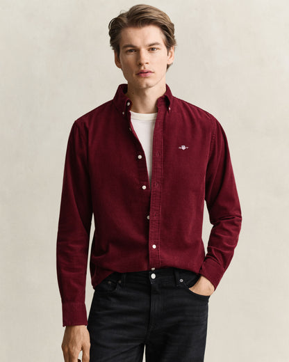 Regular Fit Corduroy Shirt - Deep Grape Wine