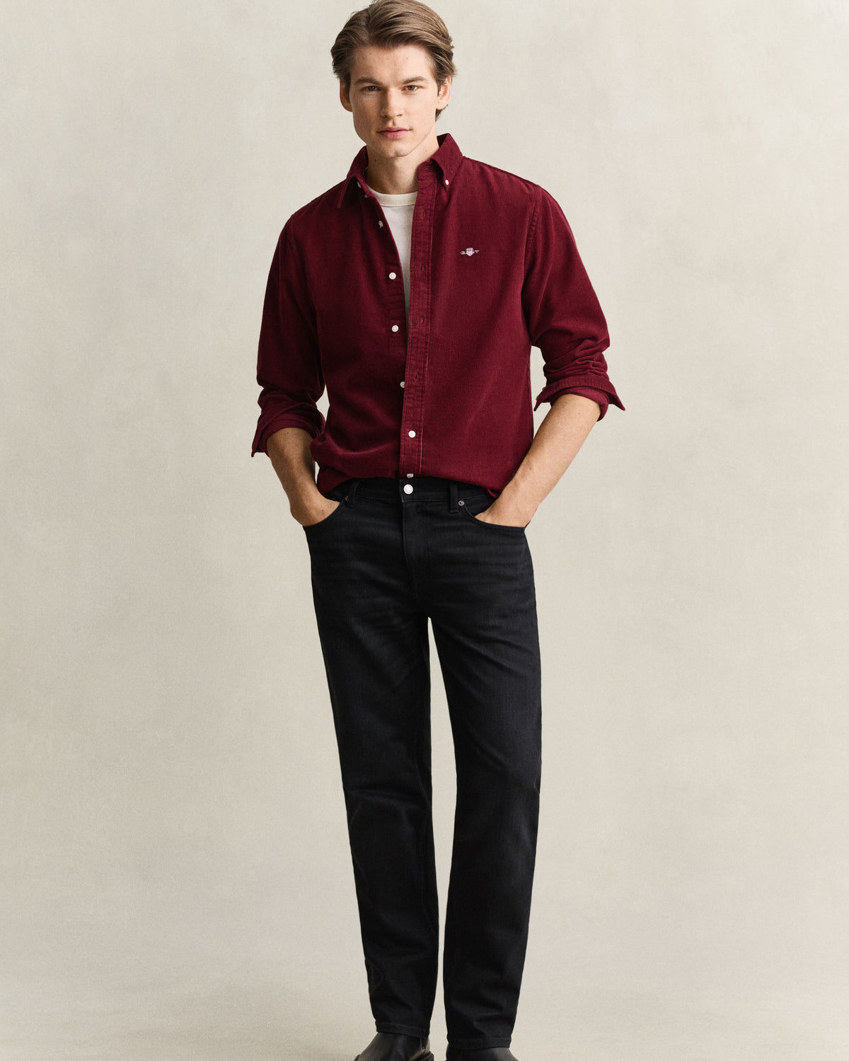 Regular Fit Corduroy Shirt - Deep Grape Wine