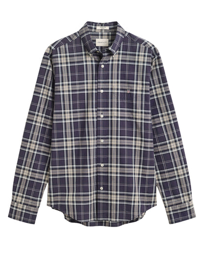 Reg Poplin Check Shirt - Mist Taupe