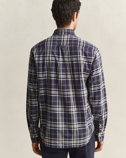Reg Poplin Check Shirt - Mist Taupe