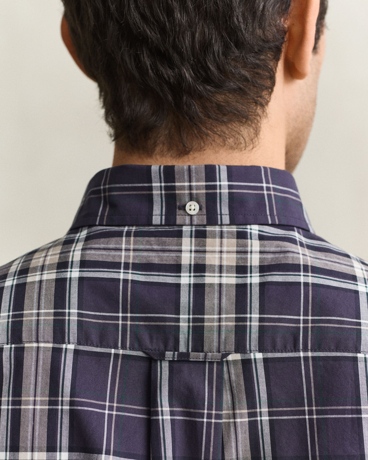 Reg Poplin Check Shirt - Mist Taupe
